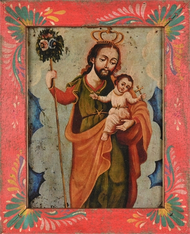 San Jose y Niño Cristo Lithographic Print