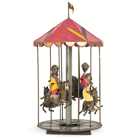 Manuel Felguérez Hand-Sculpted Carousel Sculpture, Signed