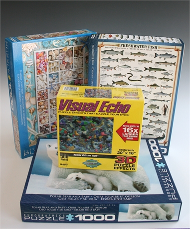 Animal Lovers Puzzle Set – 4 Complete Puzzles