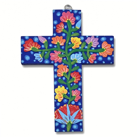 Vicente Hernández Vásquez Cross – Hand-Painted Oaxacan Folk Art