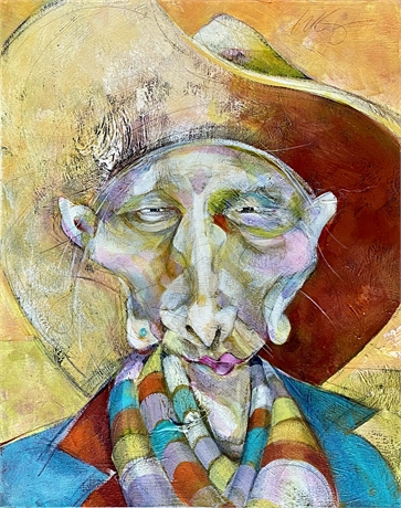 "Mr. Ruby, Too", Painting, Mixed Media on Wrapped Canvas, by Michael Copeland