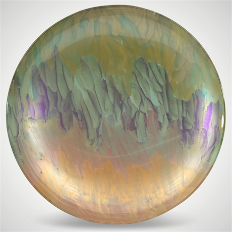 Large Iridescent Art Glass Charger from Dromos De Mesilla