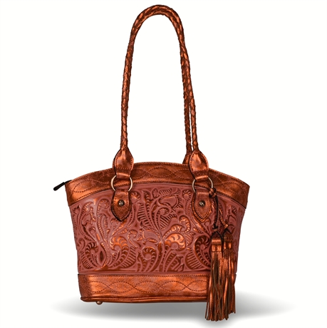 Patricia Nash Leather Burnished Tool Zorita Satchel