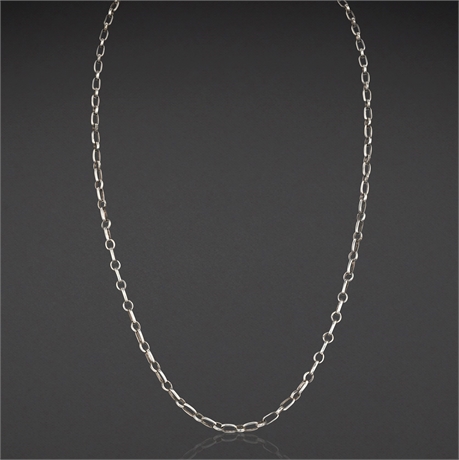 Sterling Silver 30" Chain Necklace – 29.6g, 5.75mm Links, Hook Clasp