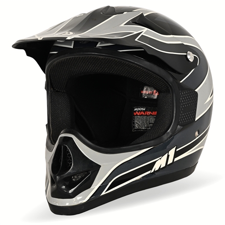 AGV M1 Motocross Helmet – Medium, Black/Grey Graphics
