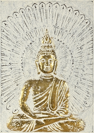 Elegant Embossed Metal Buddha Wall Art