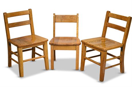 Antique Oak Children's Chairs