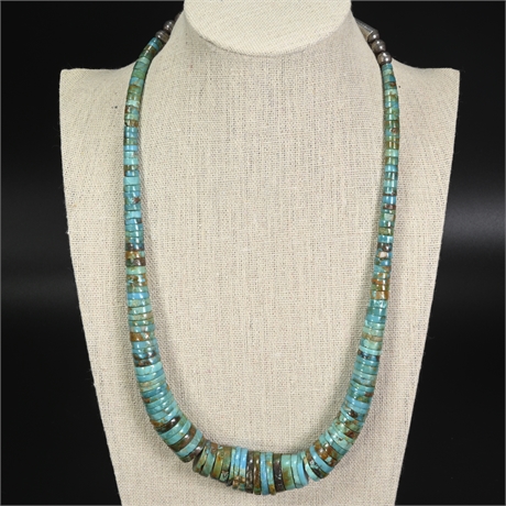 Old Rolled Turquoise Necklace