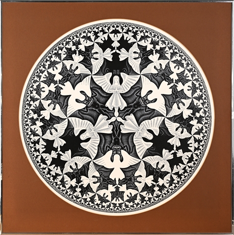 Escher "Circle Limit IV" Offset Lithograph Poster — Phoenix Editions, Framed