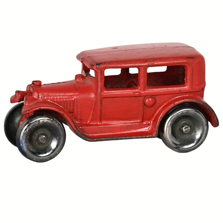 Arcade Cast Iron Red Sedan #114 — Freeport Illinois Classic