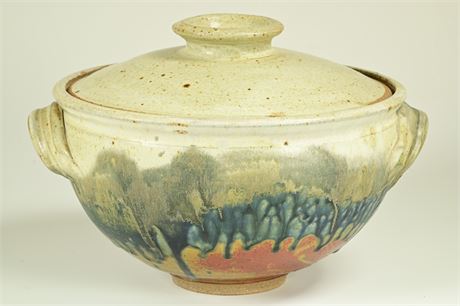 Stoneware Serving Bowl with Lid