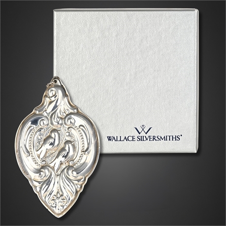Wallace Silversmiths 1989 Grande Baroque Sterling Ornament — Two Turtle Doves