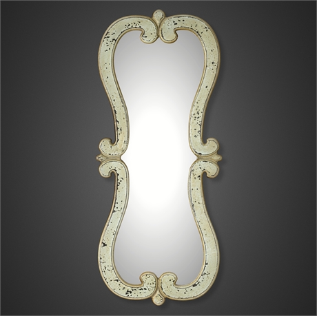 Ornate Distressed Mirror by Hobby Lobby – Cream Scroll Frame, 13″ x 30″