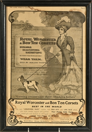 Original Royal Worcester & Bon Ton Corsets Add, Dated 1905