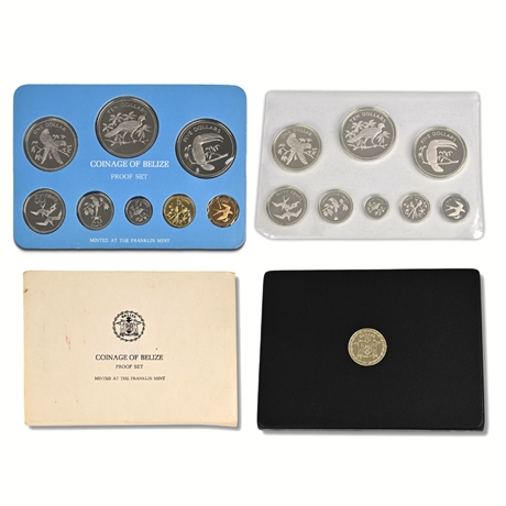 1974 Coinage of Belize Franklin Mint 8-Coin Proof Set