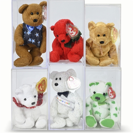 6 Collectible TY Beanie Babies