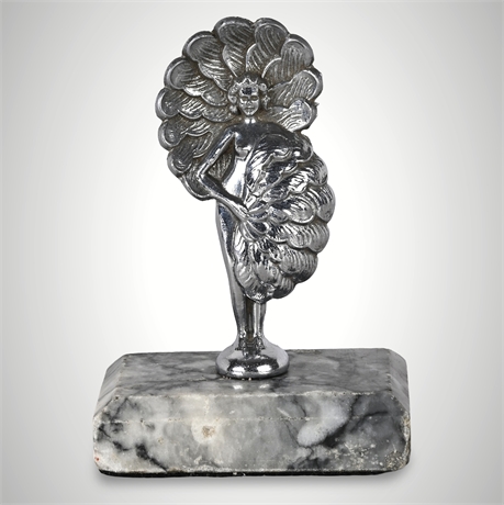 “Sally Rand” Style Dancer Ornament on Marble Base, circa 1930s