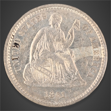 1861 Seated Liberty Half Dime – Philadelphia Mint – .900 Silver