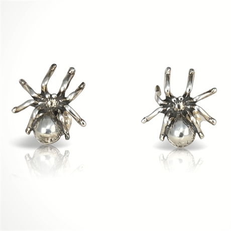 Petite Sterling Silver Spider Earrings