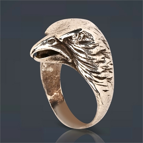 Vintage Sterling Eagle Ring, Size 8