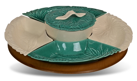 Mid-Century Serving Set with Lazy Susan