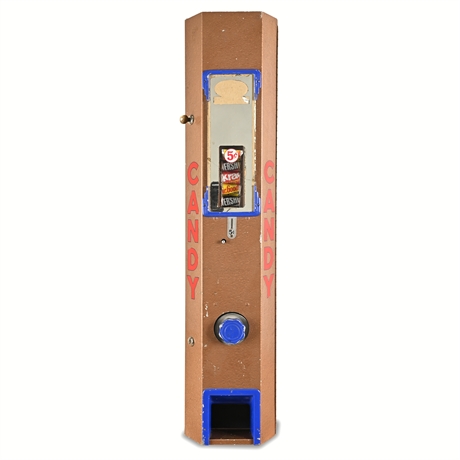 5¢ Candy Bar Vending Machine Model A — Wall Mount, Tested Functional