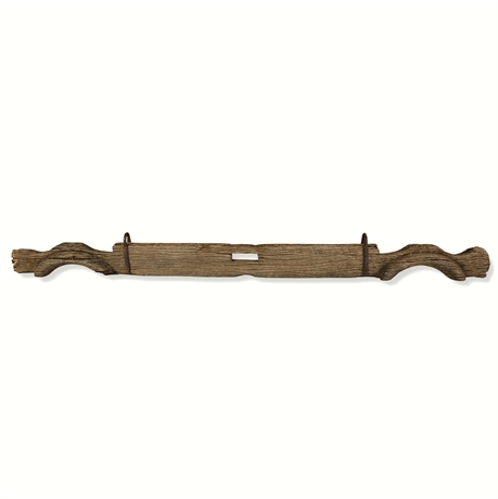 Antique 85.5" Wood & Iron Draft Horse Main Evener — 4–8 Horse Scale, Worm Boring