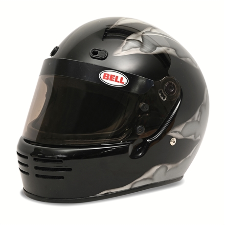 Bell Full-Face Helmet — Custom Torn-Metal Airbrush Graphic