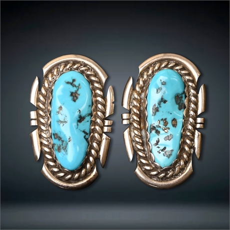 Navajo Sterling & Turquoise Navajo Earrings