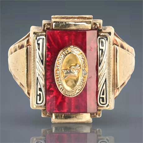 Vintage 1959 10K Gold St. Joseph High School Class Ring by Josten