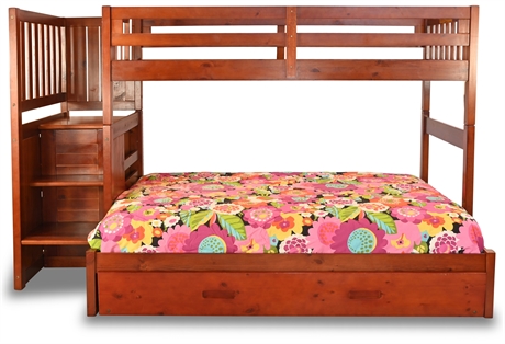 Twin Over Full Over Twin Bunk Bed with Trundle