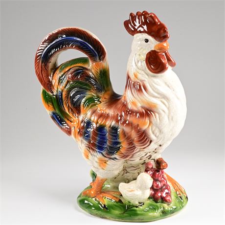 Ceramic Rooster with Chicks