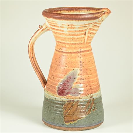 Hand Coiled Stoneware Pitcher