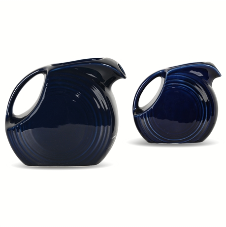 Vintage Fiesta Cobalt Blue Disc Pitchers