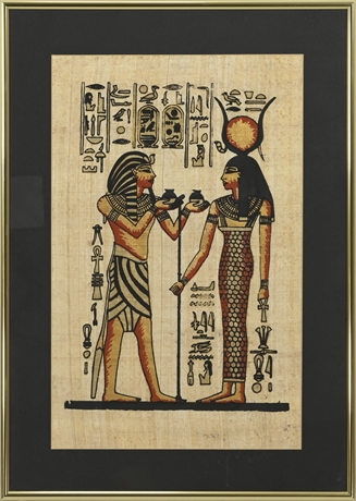 Egyptian God and Goddess on Papyrus