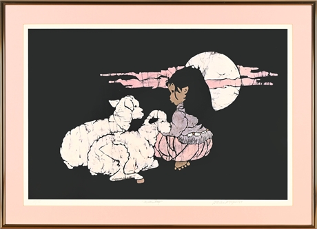 Marlene McGoffin “Counting Sheep” 1984 Limited Edition Print — Signed & Framed
