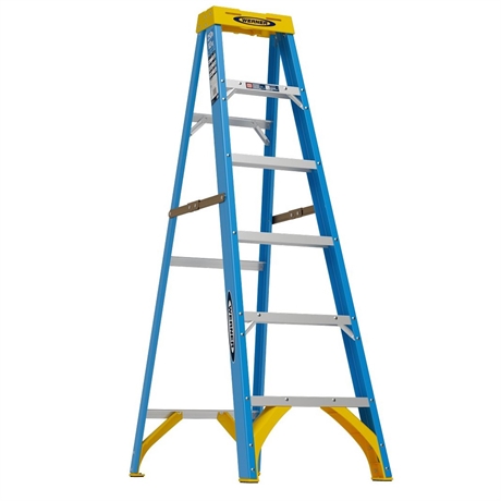 Single Sided Fiberglass 6-foot Step Ladder