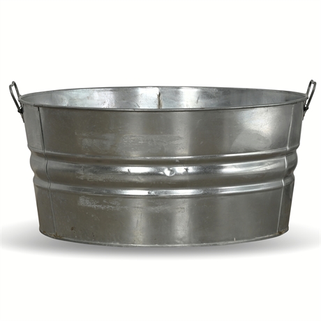 Multi-purpose Round Galvanized Steel Tub, 15 Gal