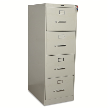 Anderson Hickey 4-Drawer Legal File Cabinet — Locking Steel, Beige, w/ Keys