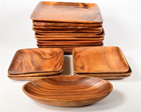 Wood Plate Set
