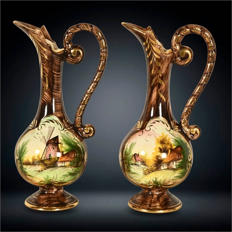 Pair Vintage  H. Bequet Quaregnon Vases