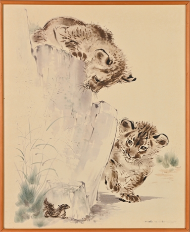 Ralph Thompson 'Lion Cubs' Framed Prints
