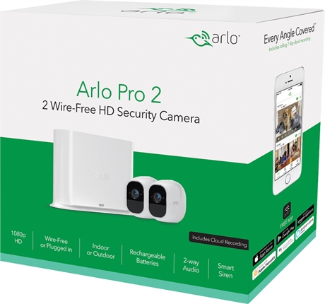 Netgear Arlo 2 2-Camera Indoor/Outdoor Wireless 1080p Security Camera System