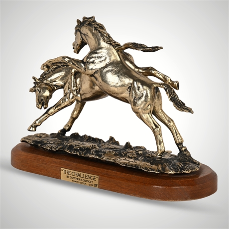 Gunther R. Granget “The Challenge” Limited Edition Bronze Horse Sculpture, 1980
