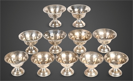 Set of 11 Sterling Silver Sherbet Cups, 3"
