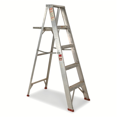 Vintage Werner Saf-T-Master 5ft Aluminum Step Ladder Model 365
