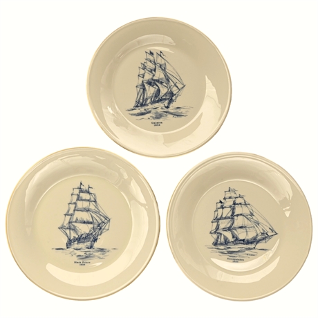 Set (7) Vintage Lenox 'Special' Clipper Ship Dinner Plates