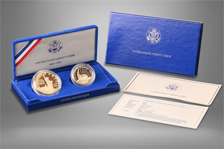 1986 U.S. Mint Liberty Two-Coin Proof Set