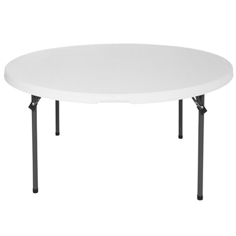 Lifetime 60" Round White Granite Plastic Nesting Table