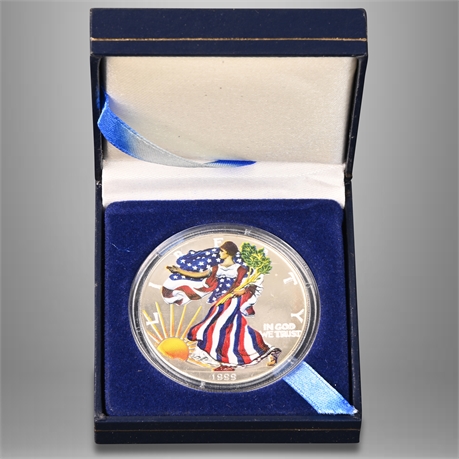 American Eagle Silver Dollar 1 OZ .999 Colorized Walking Liberty Coin (1999)